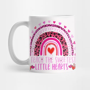 I Teach The Sweetest Hearts Rainbow Teacher Valentines Day Mug